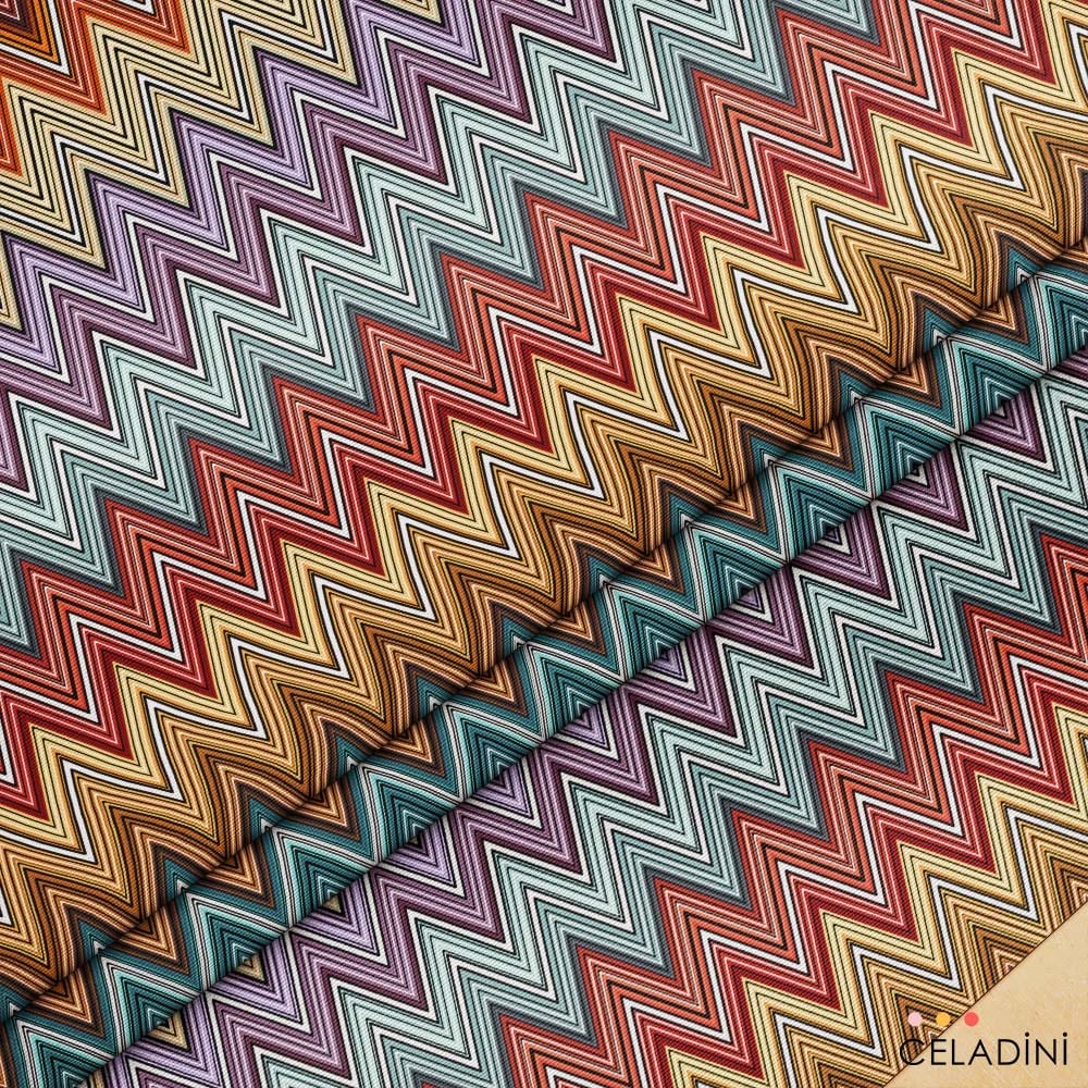 Missoni Tarzı Zigzag Renk Geçişli Kumaş