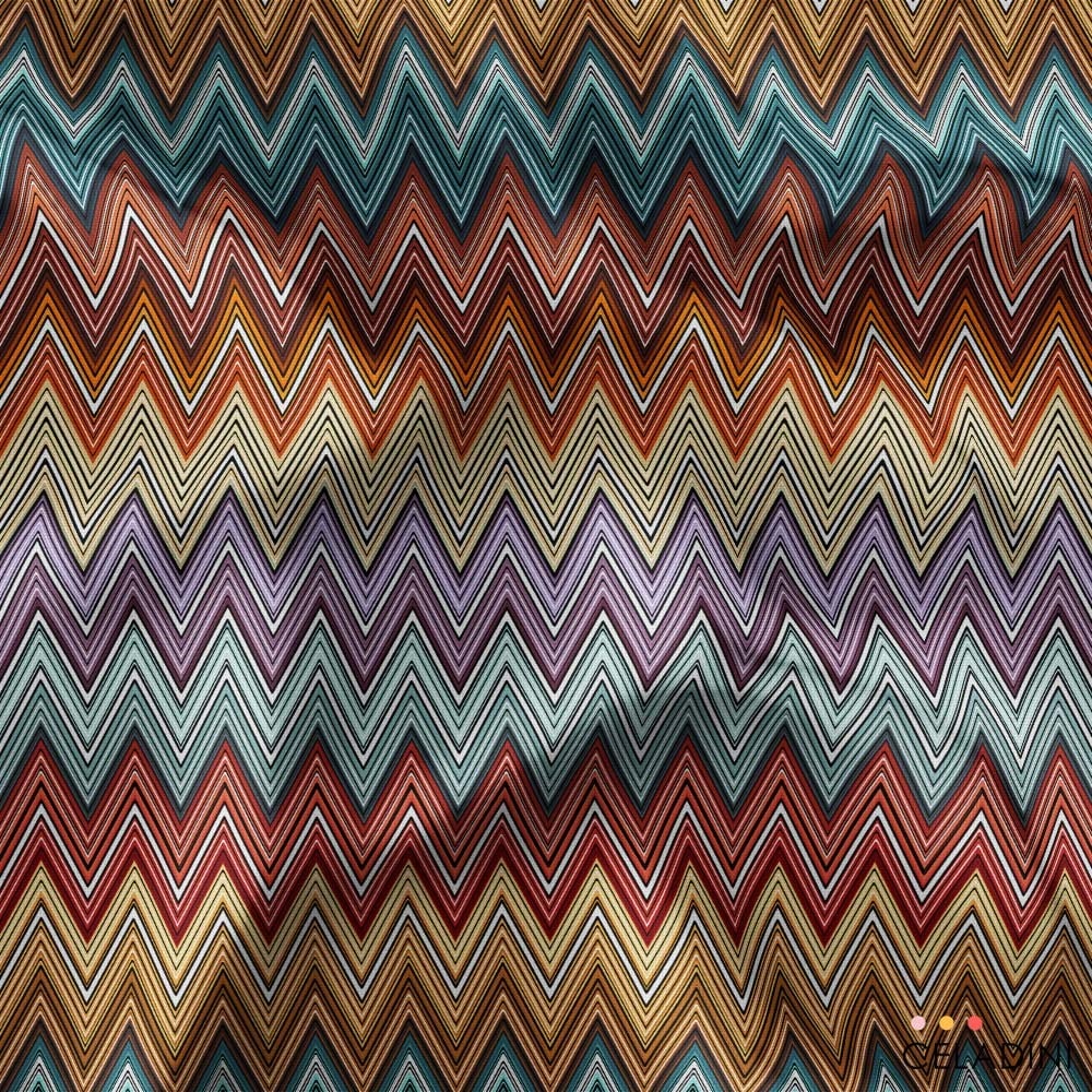 Missoni Tarzı Zigzag Renk Geçişli Kumaş