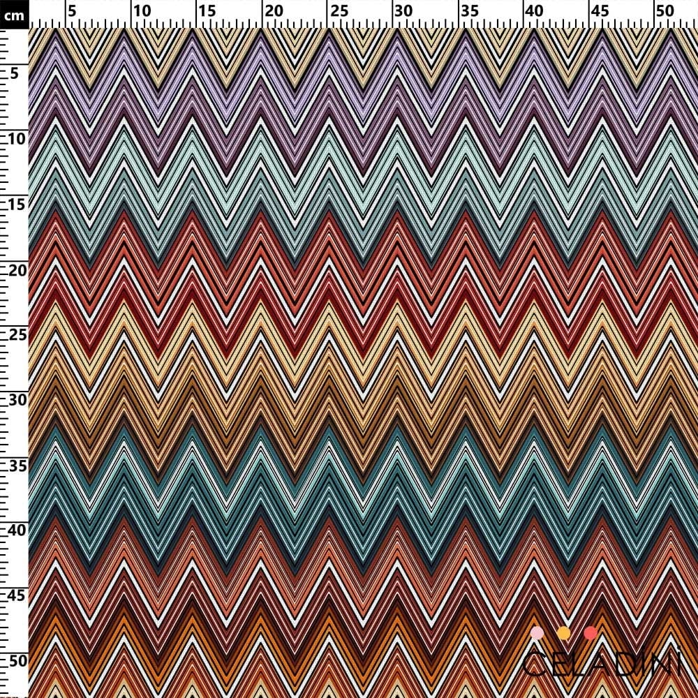 Missoni Tarzı Zigzag Renk Geçişli Kumaş