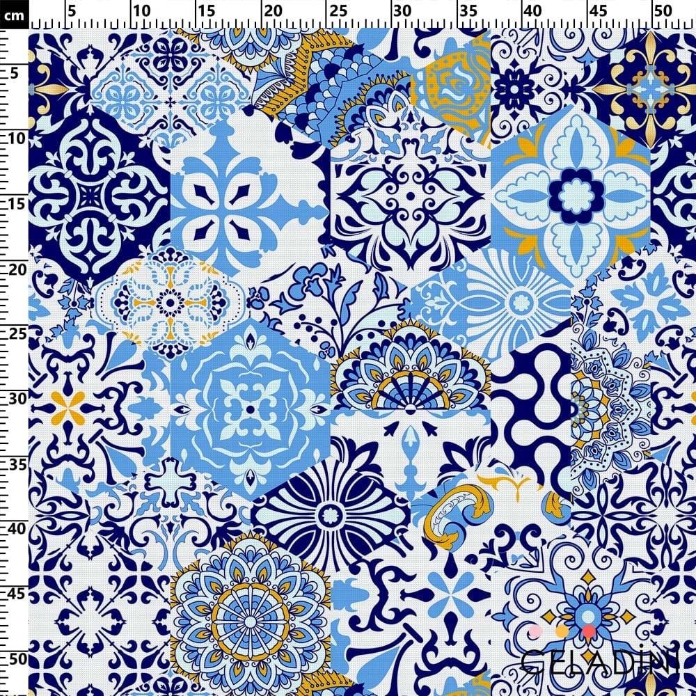 Modern Fayans Desenli Kumaş