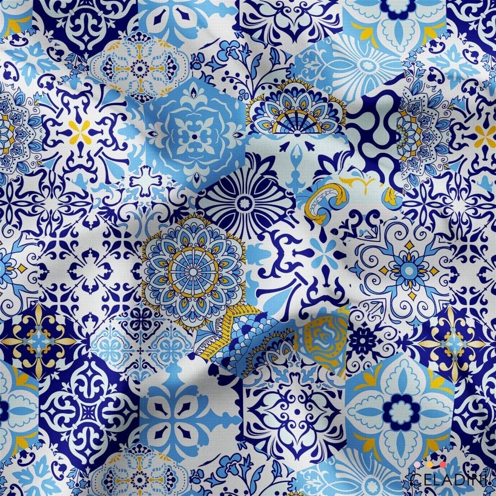 Modern Fayans Desenli Kumaş