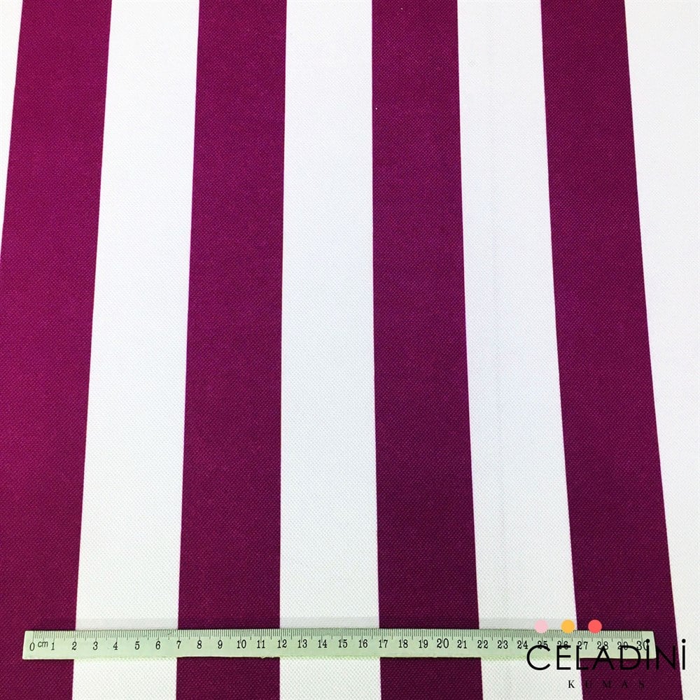 Mor Beyaz 5x5 cm Kalın Çizgili Kumaş
