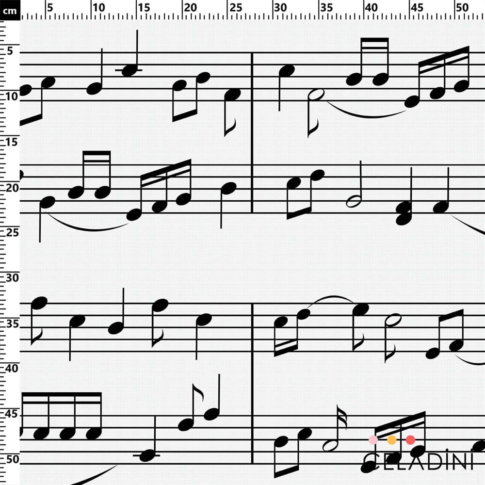 Müzik Notası Desenli Kumaş