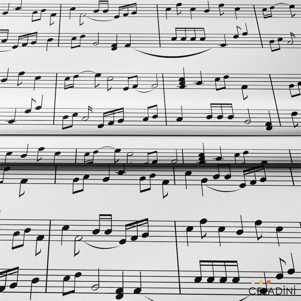 Müzik Notası Desenli Kumaş