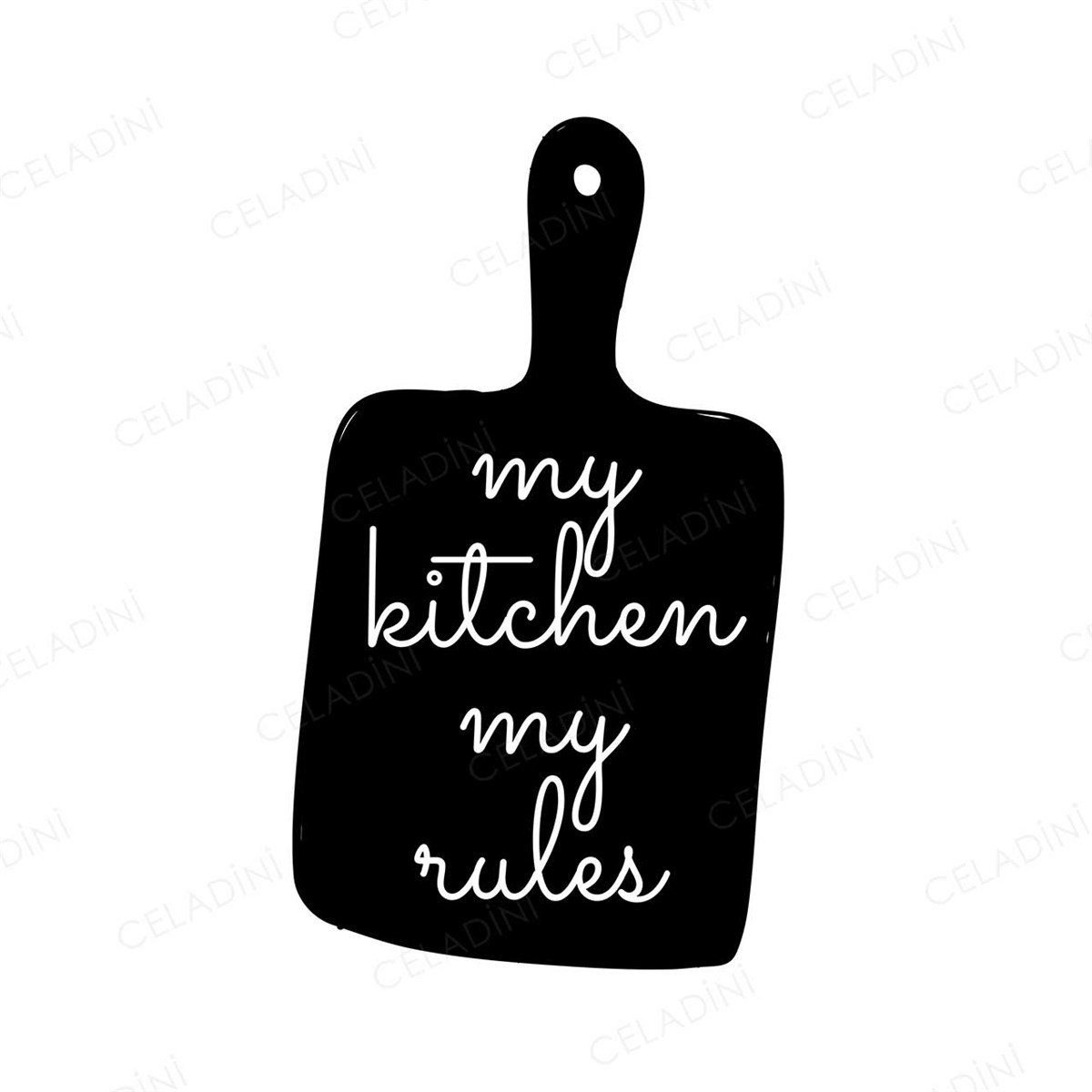 My Kitchen My Rules Kırlent Kumaşı (Versiyon-4)