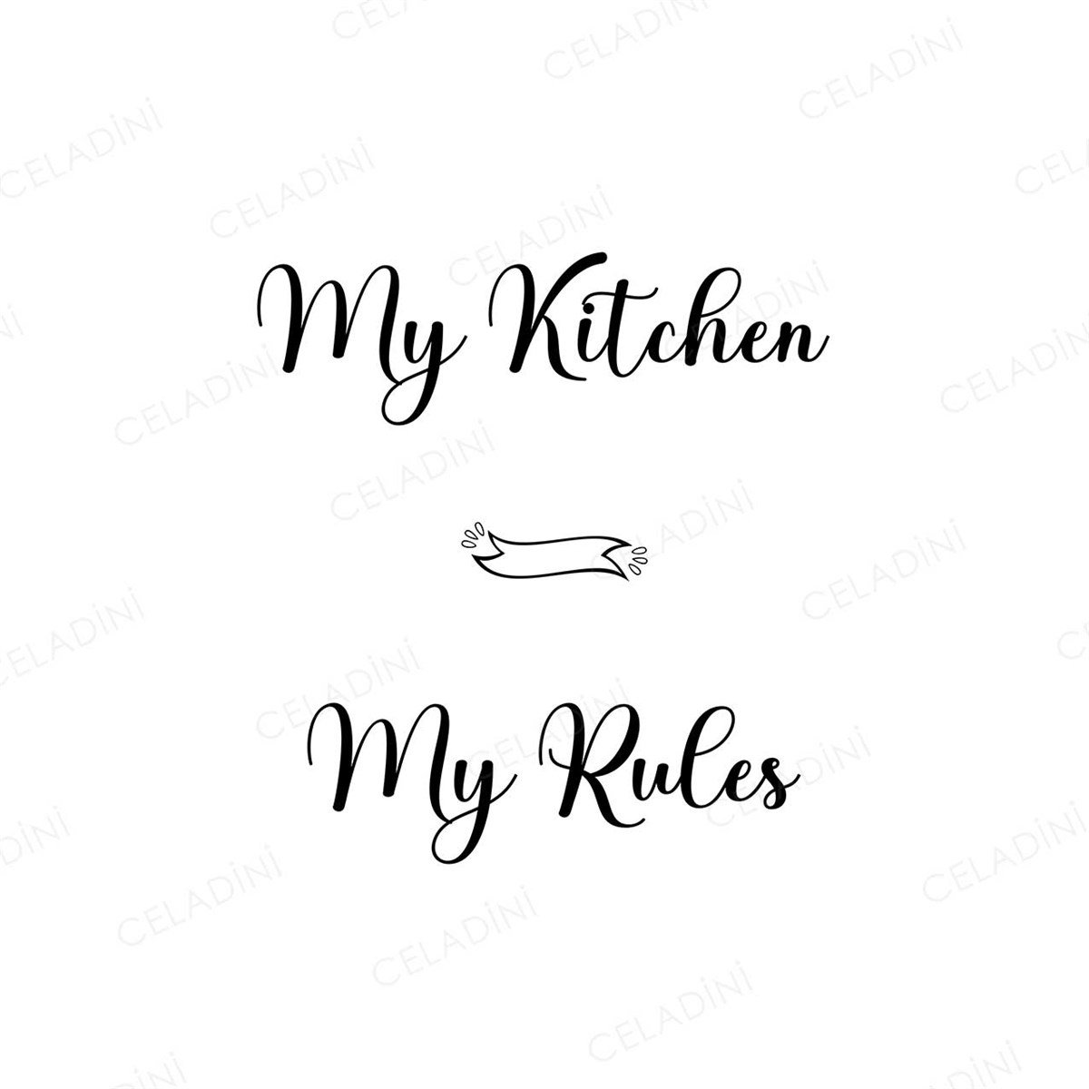 My Kitchen My Rules Kırlent Kumaşı (Versiyon-1)