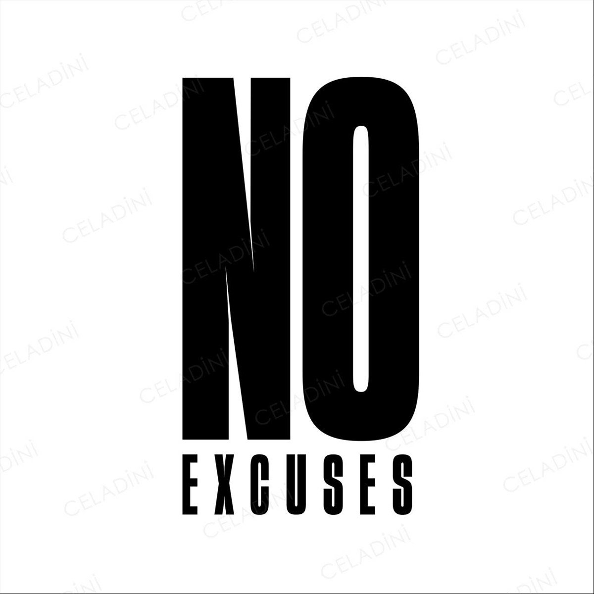 No Excuses Yazılı Kırlent Kumaşı