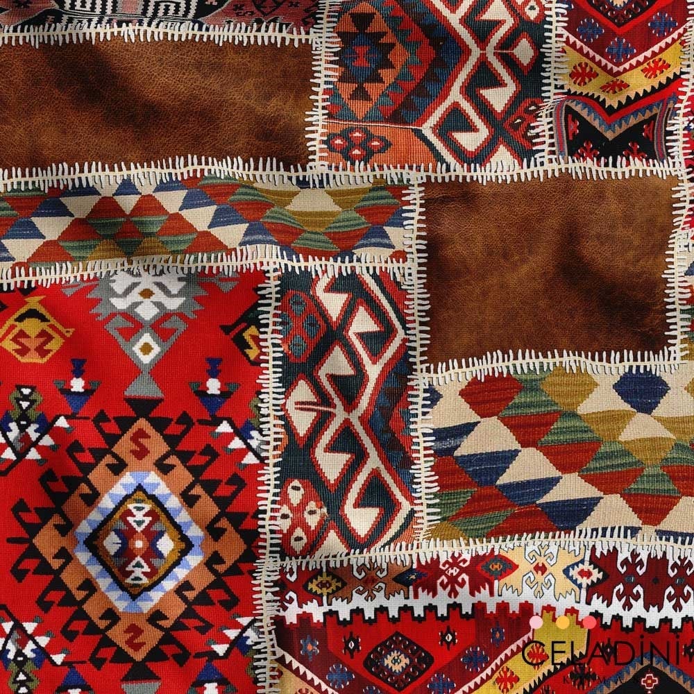 Nubuk Görünümlü Kilim Desenli Kumaş