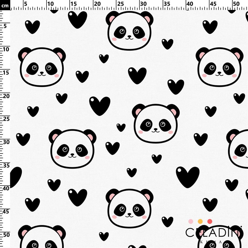 Panda Desenli Kalpli Çocuk Kumaşı