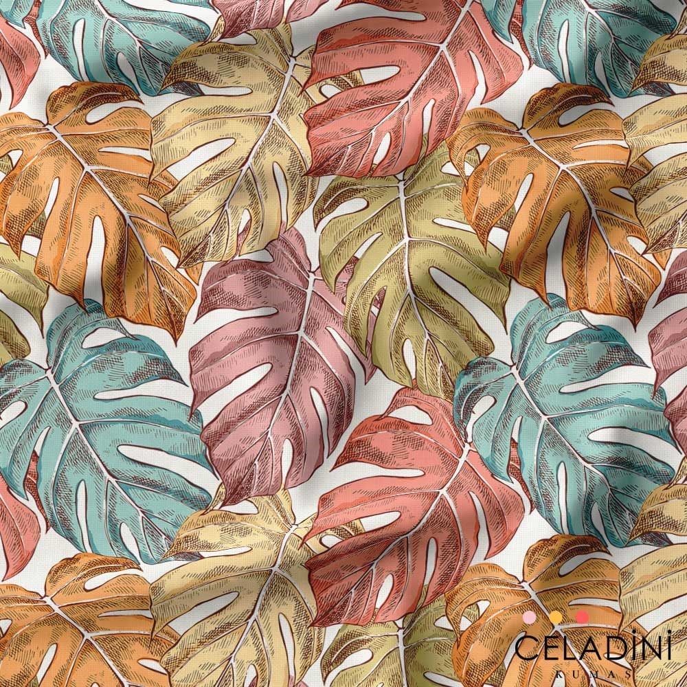 Pastel Devetabanı Desenli Kumaş