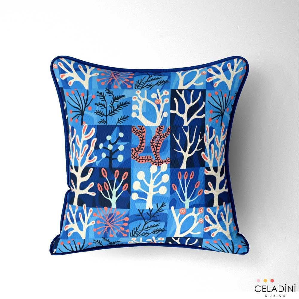 Patchwork Mercan Desenli Kumaş