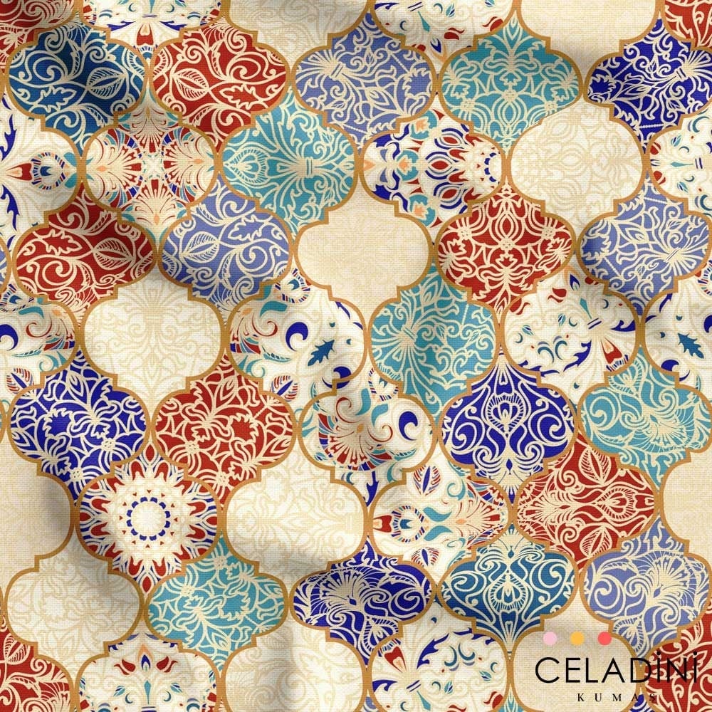 Patchwork Moroccan Desenli Kumaş