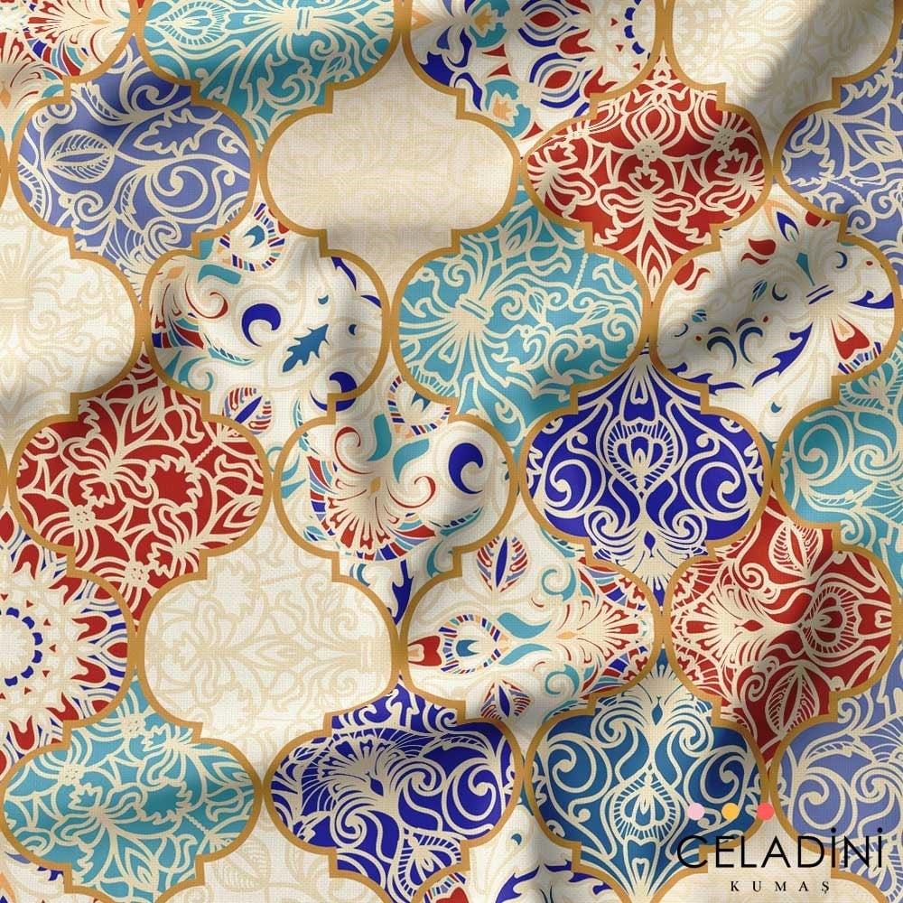 Patchwork Moroccan Desenli Kumaş