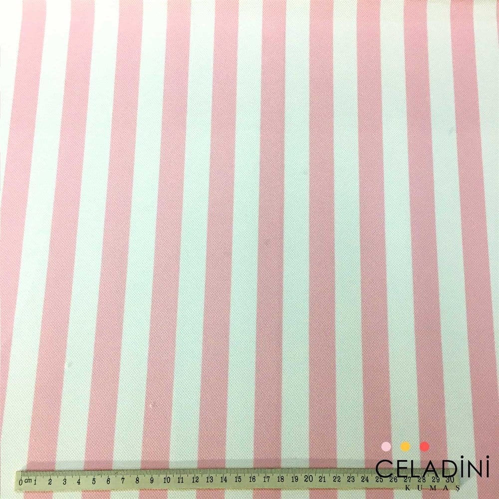 Pembe Beyaz 2x2 cm İnce Çizgili Kumaş