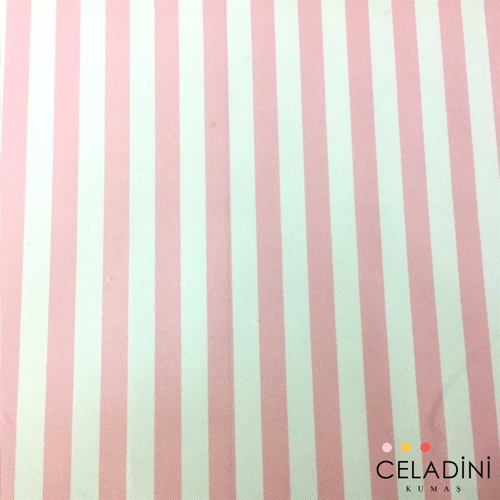 Pembe Beyaz 2x2 cm İnce Çizgili Kumaş
