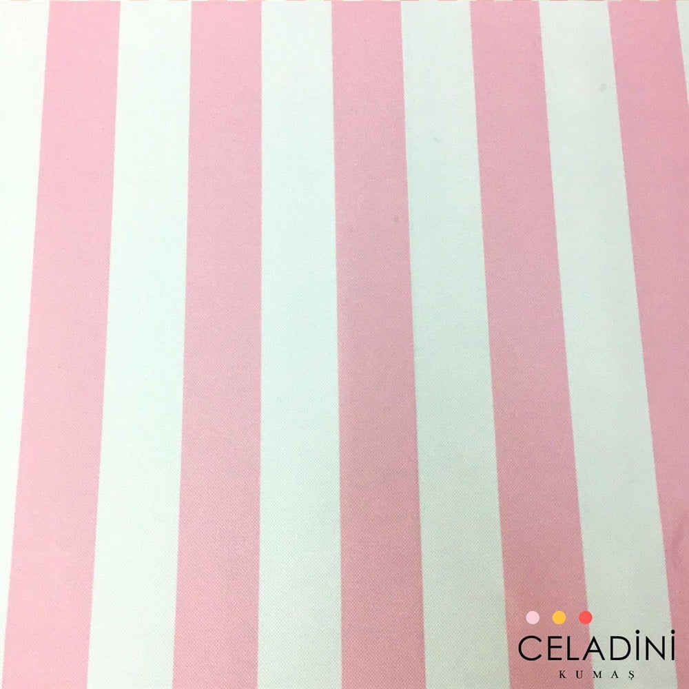 Pembe Beyaz 5x5 cm Kalın Çizgili Kumaş