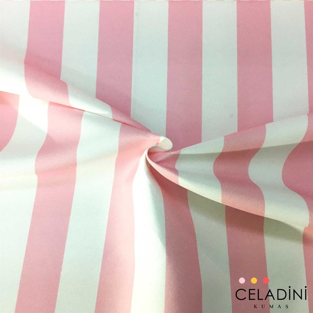 Pembe Beyaz 5x5 cm Kalın Çizgili Kumaş