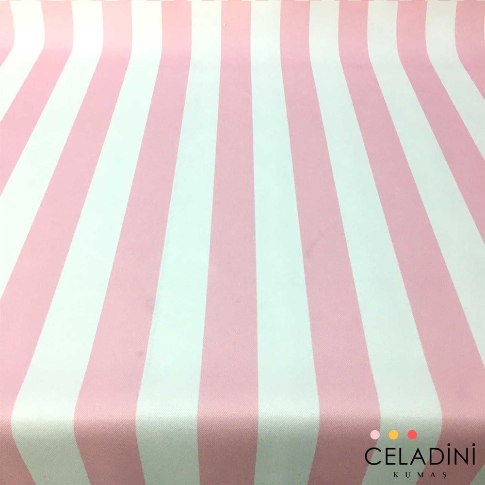 Pembe Beyaz 5x5 cm Kalın Çizgili Kumaş