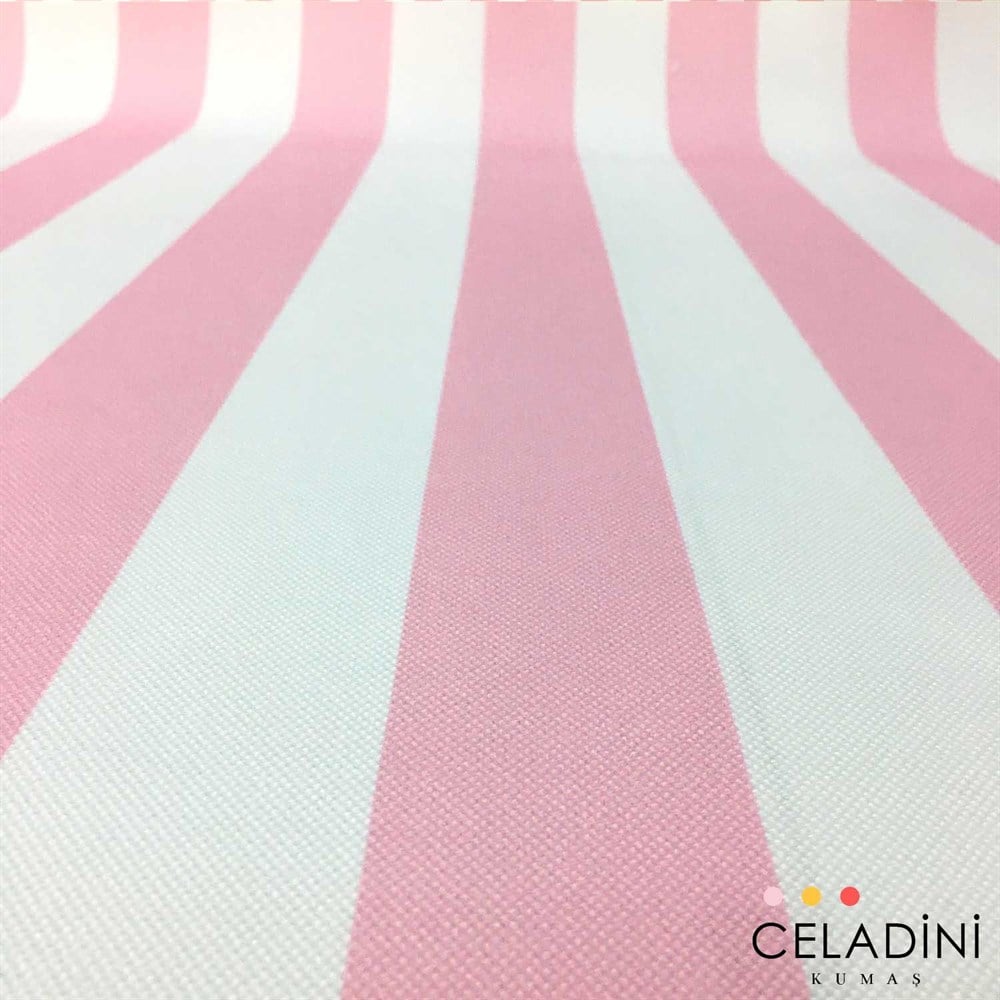 Pembe Beyaz 5x5 cm Kalın Çizgili Kumaş