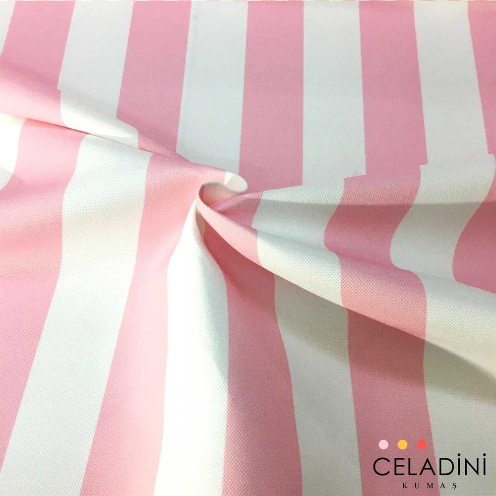 Pembe Beyaz 5x5 cm Kalın Çizgili Kumaş