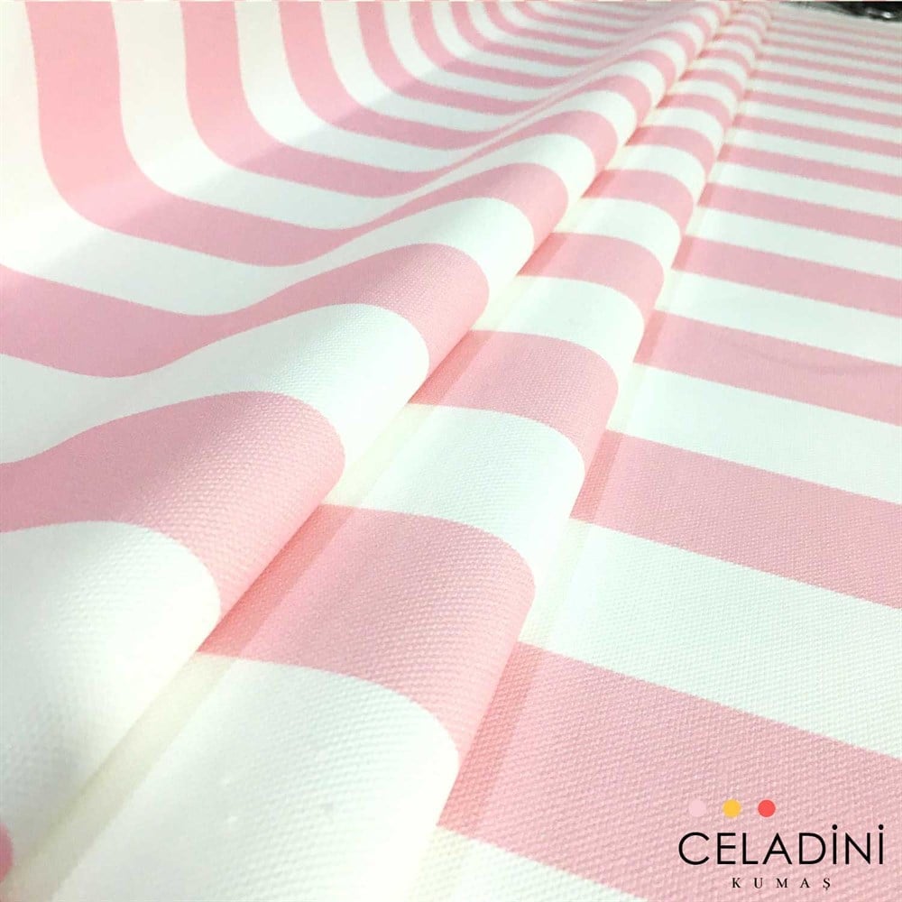 Pembe Beyaz 5x5 cm Kalın Çizgili Kumaş