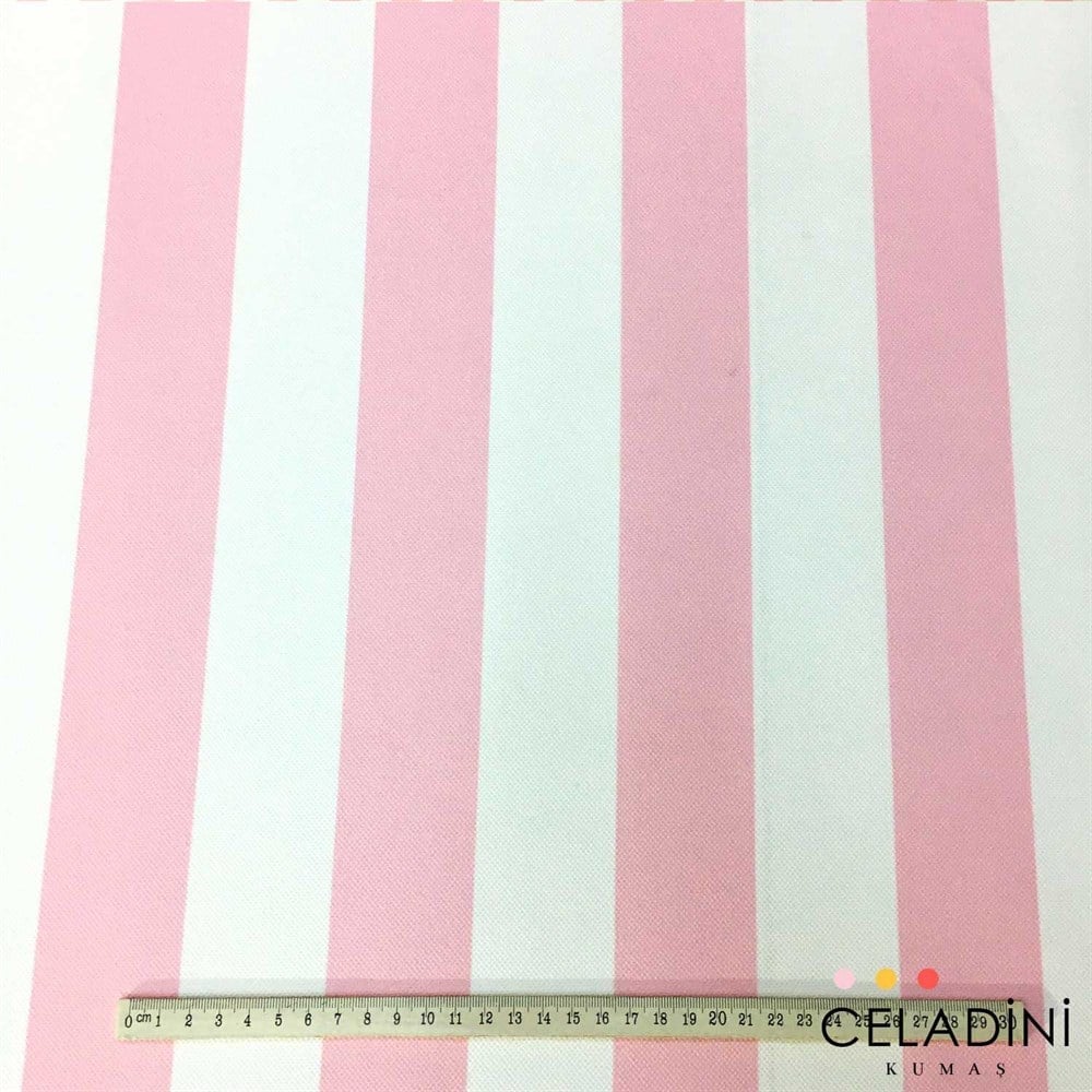 Pembe Beyaz 5x5 cm Kalın Çizgili Kumaş