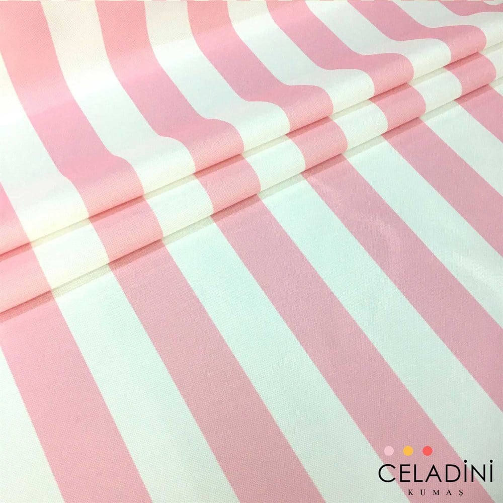 Pembe Beyaz 5x5 cm Kalın Çizgili Kumaş