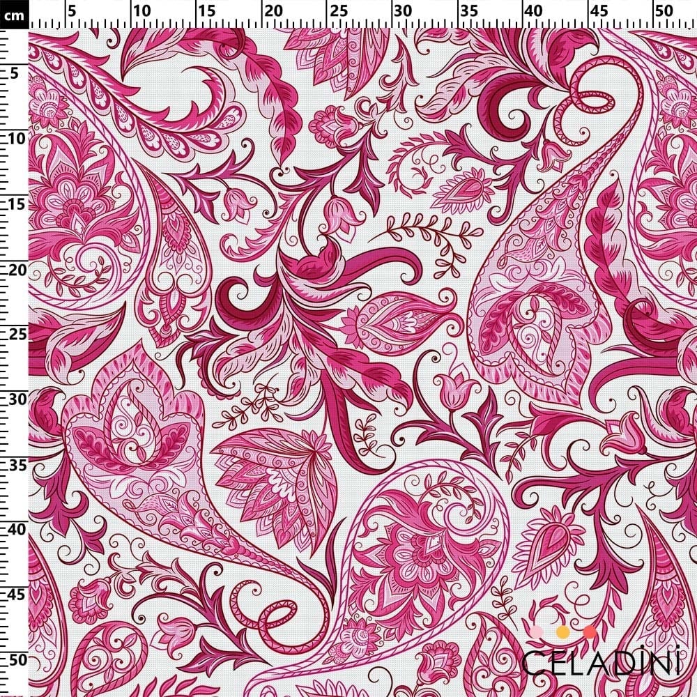 Pembe Çini Şal Desenli Kumaş