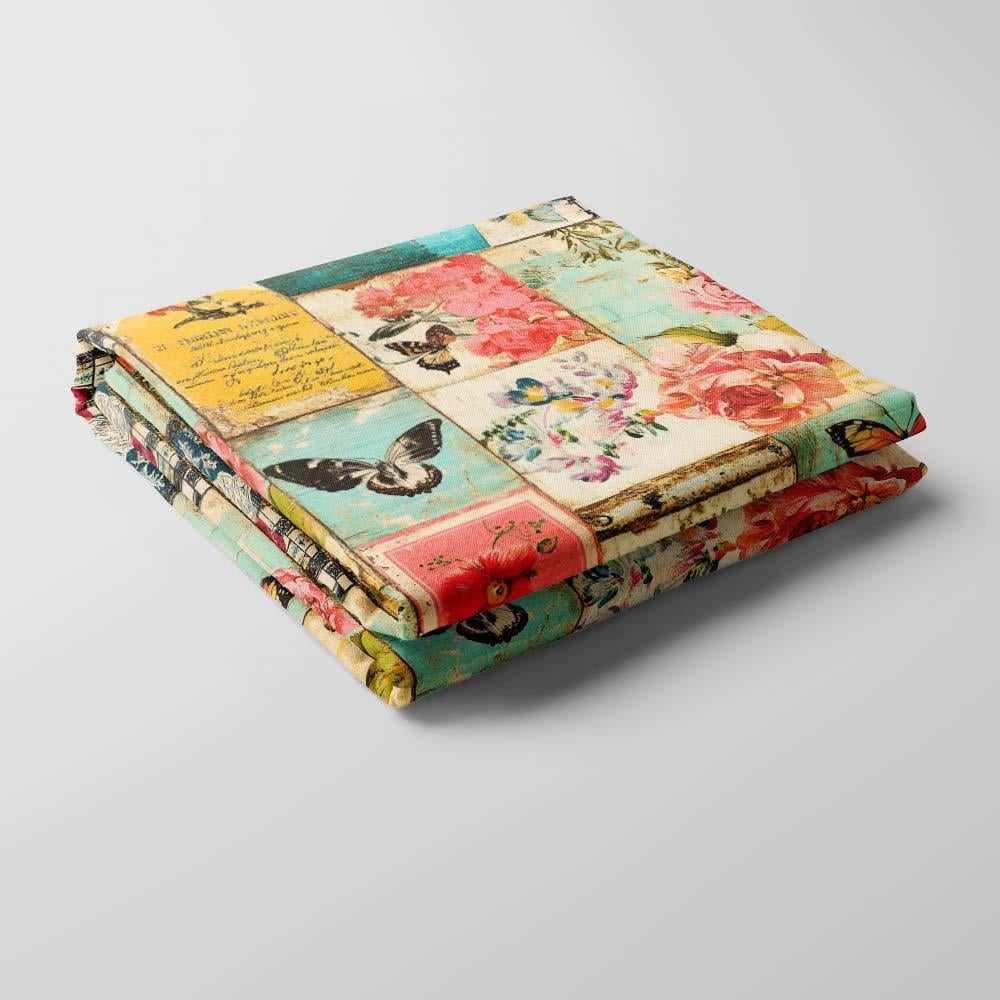 Pembe Düşler Patchwork Desenli Kumaş