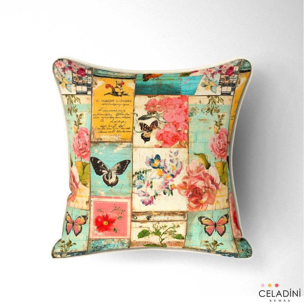 Pembe Düşler Patchwork Desenli Kumaş