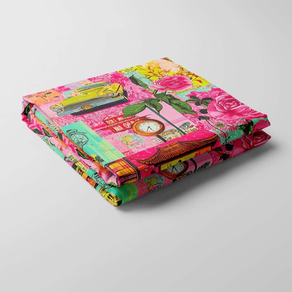 Pembe Düşler Versiyon-3 Desenli Metraj Kumaş