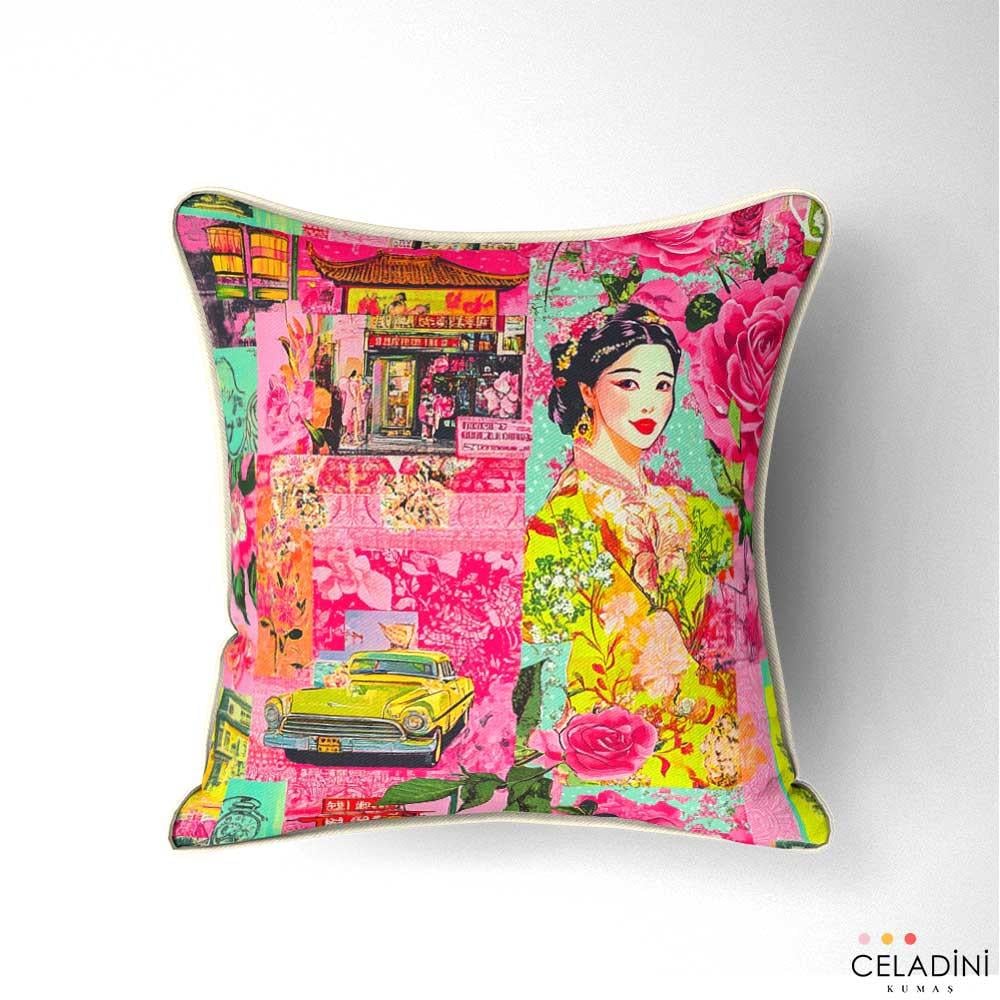 Pembe Düşler Versiyon-3 Desenli Metraj Kumaş