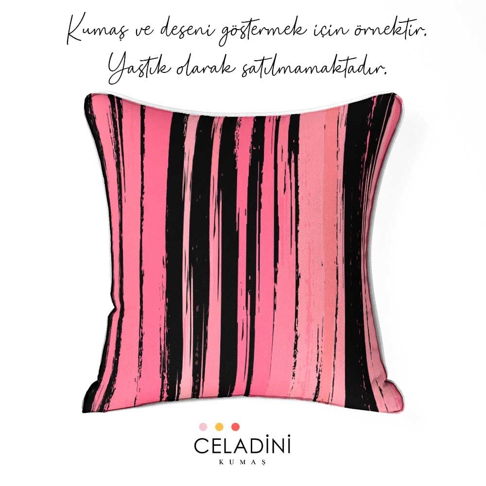 Pembe Eskitme Çizgili Kumaş