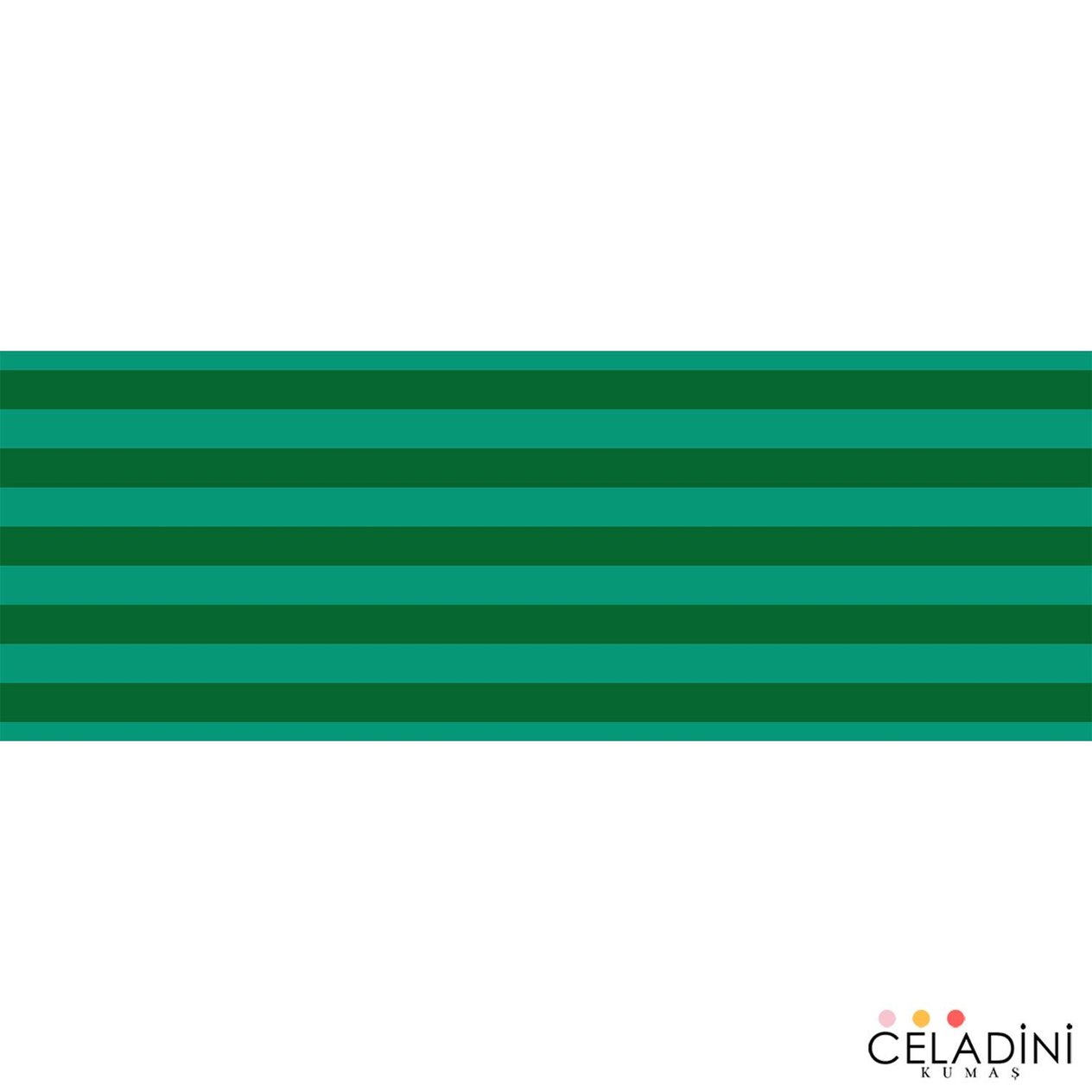 Petrol Yeşili ve Mint Çizgili Runner Kumaşı