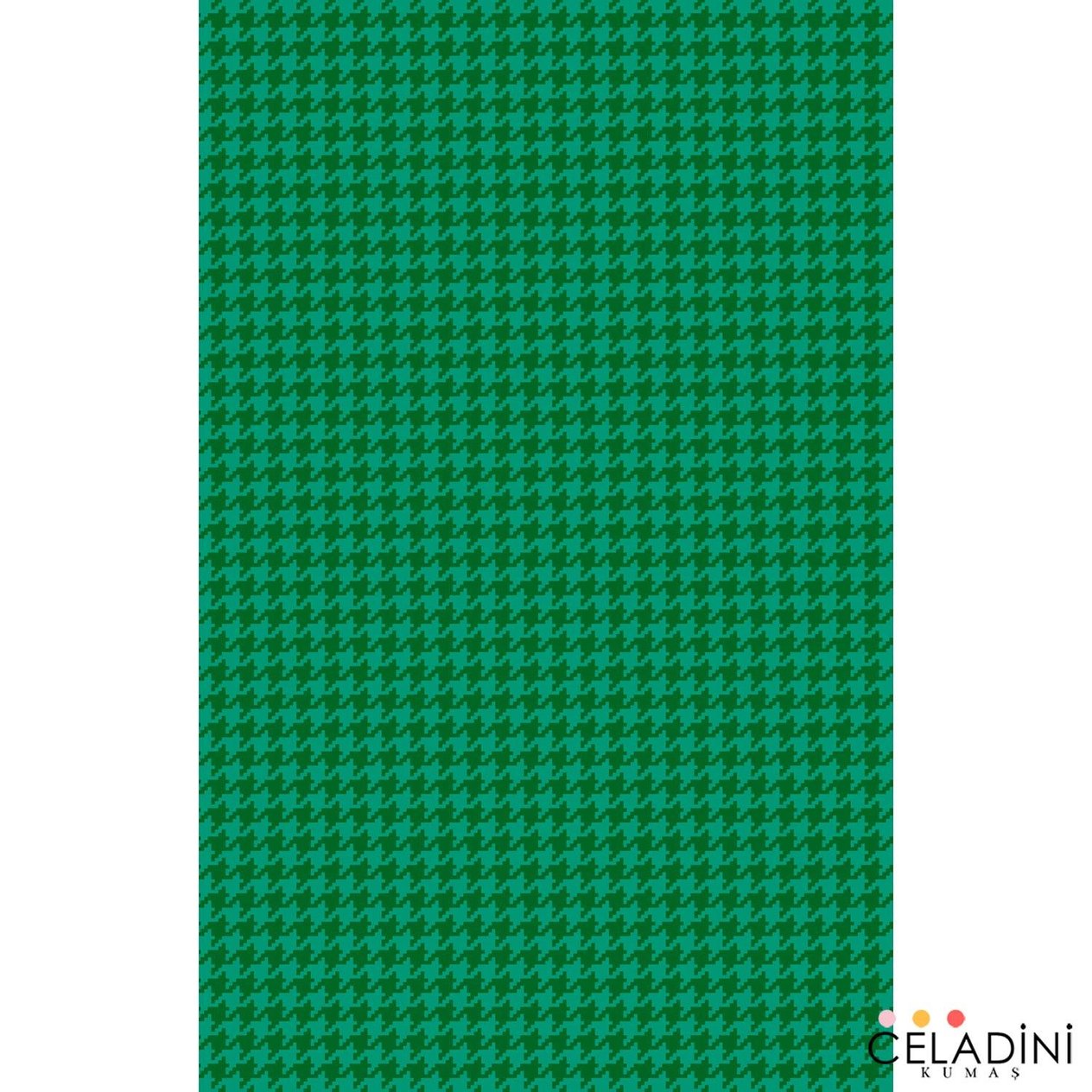 Petrol Yeşili ve Mint Kaz Ayağı Fırın Örtüsü Kumaşı