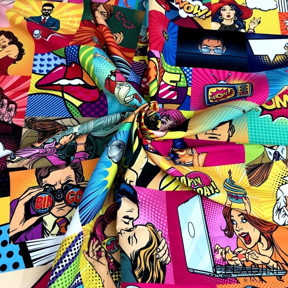 Pop Art Desenli Kumaş