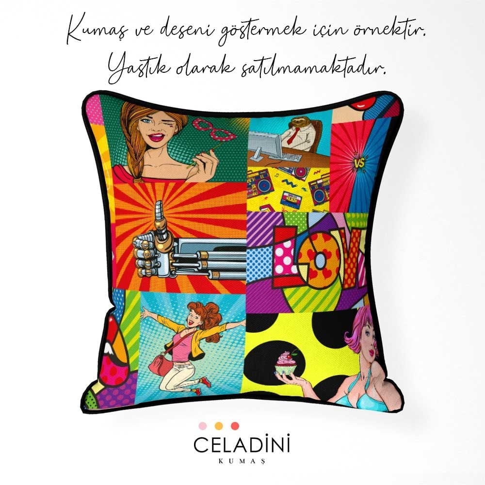Pop Art Desenli Kumaş