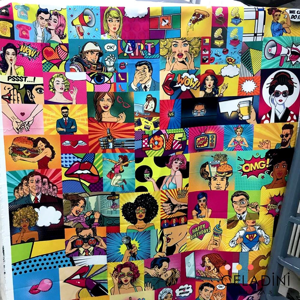 Pop Art Desenli Kumaş