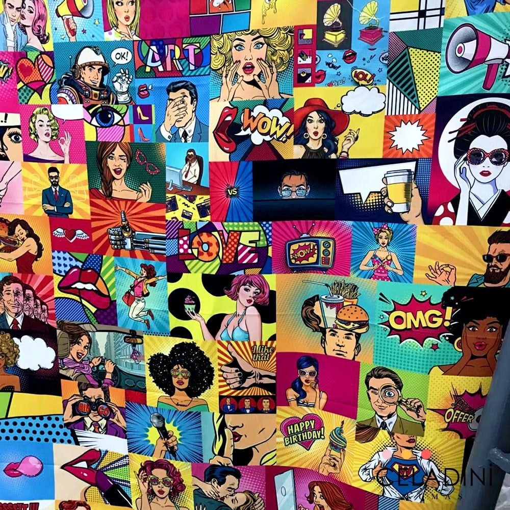 Pop Art Desenli Kumaş