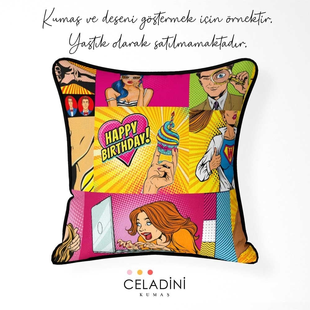 Pop Art Desenli Kumaş
