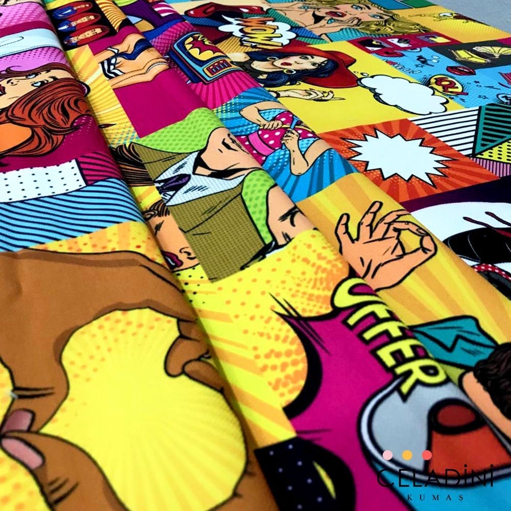 Pop Art Desenli Kumaş