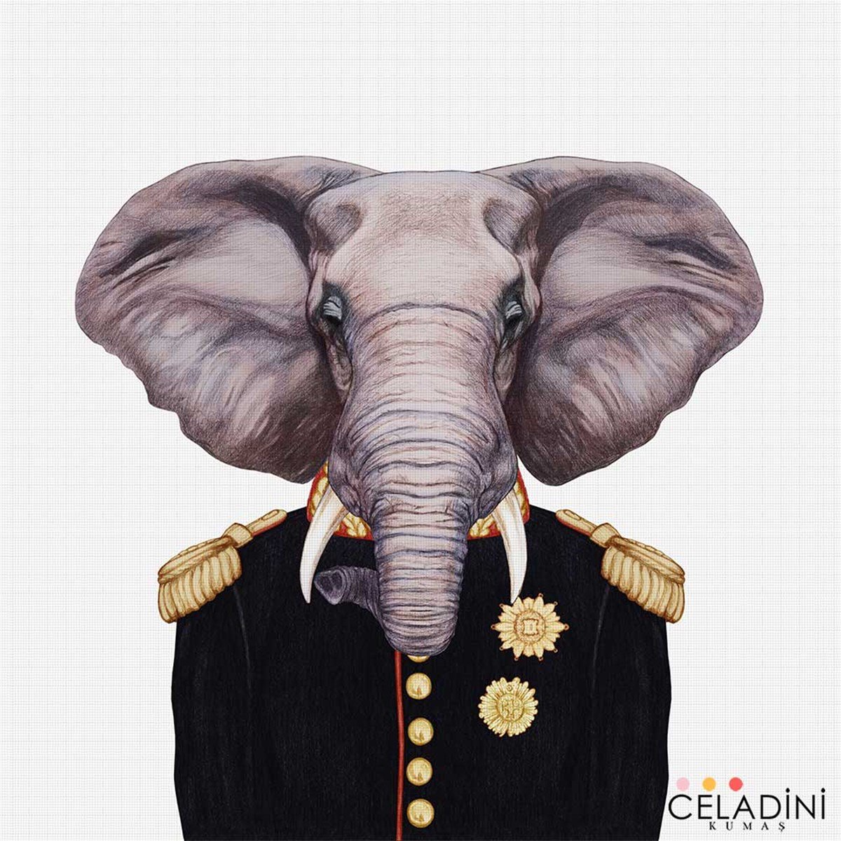 Pop Art Fil Desenli Kırlent Kumaşı