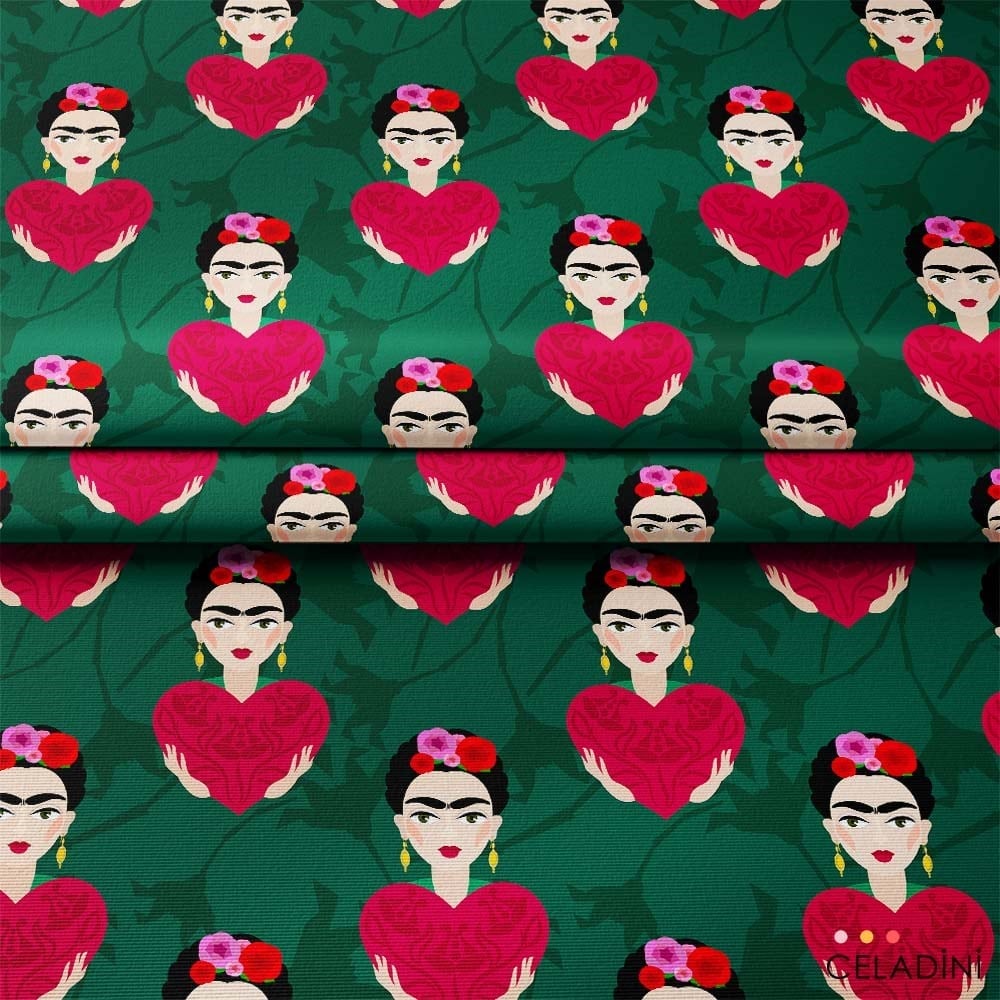Pop Art Kalpli Frida Kahlo Desenli Kumaş