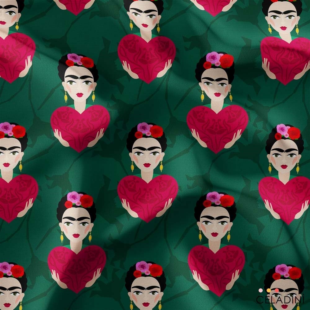 Pop Art Kalpli Frida Kahlo Desenli Kumaş