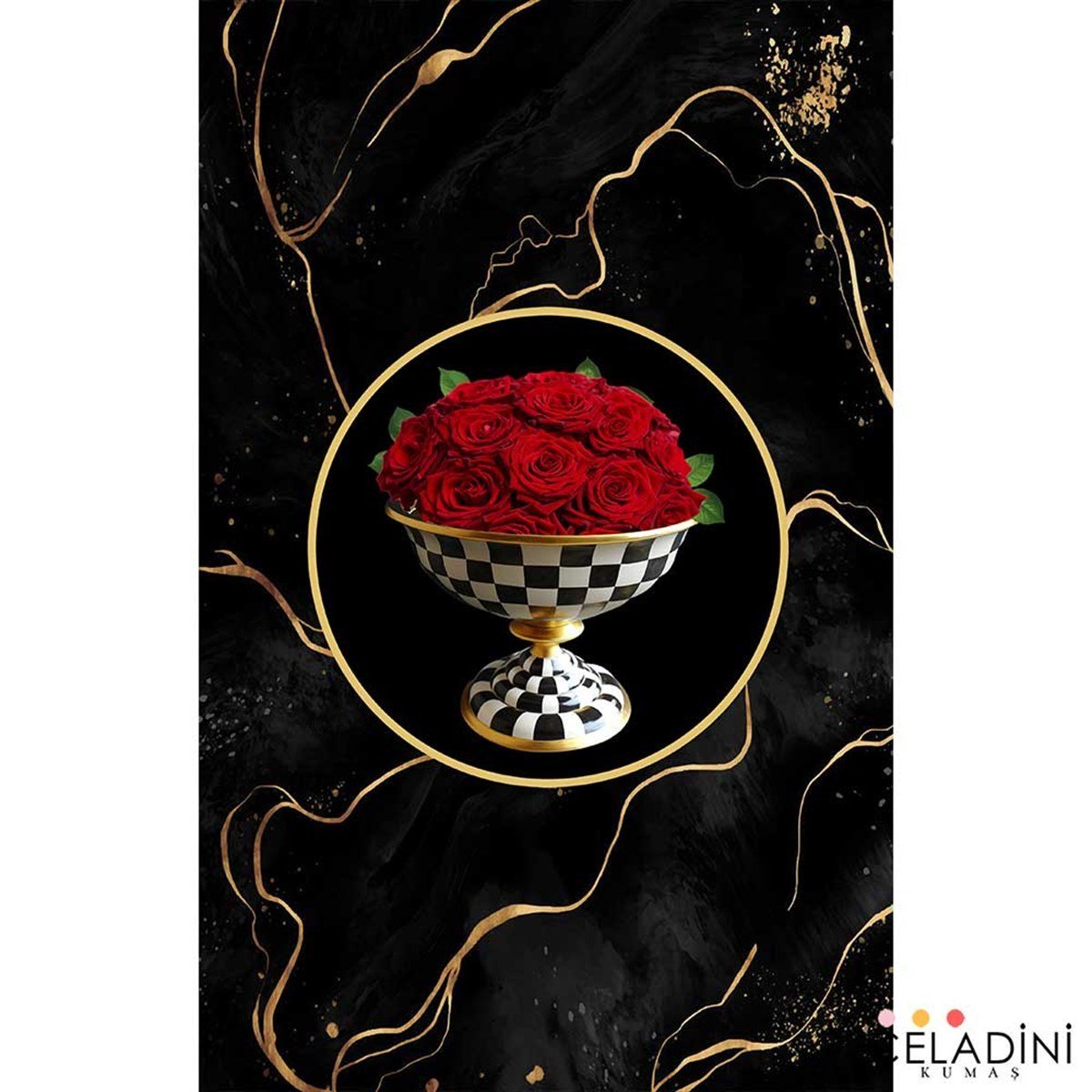 Rose Serisi 4'lü Fırın Örtüsü Kumaşı Model-8