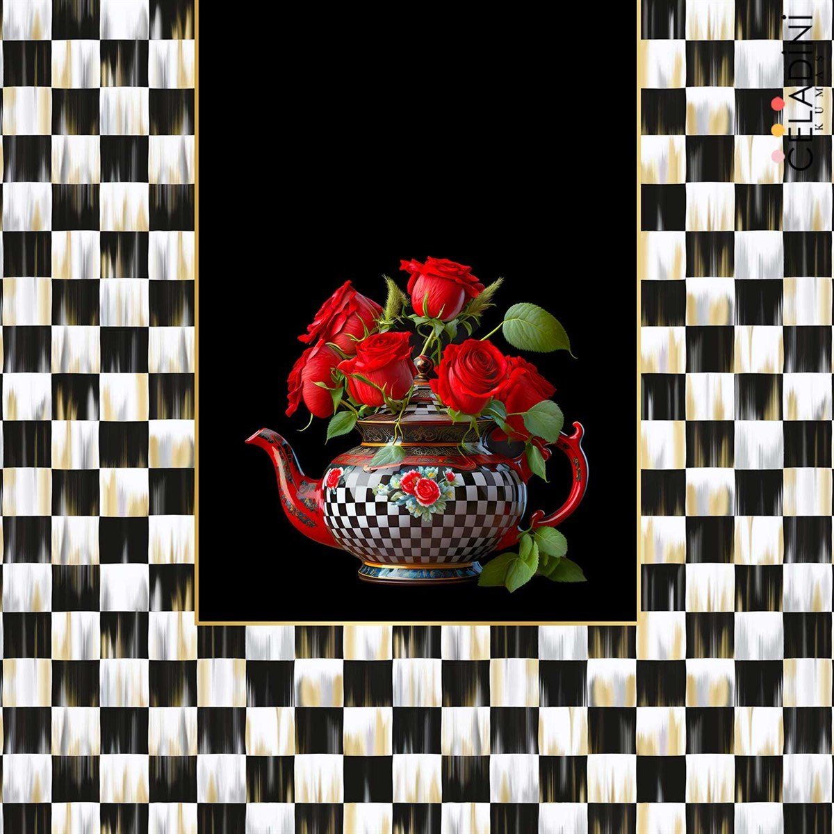 Rose Serisi Damalı Runner Kumaşı Model-2