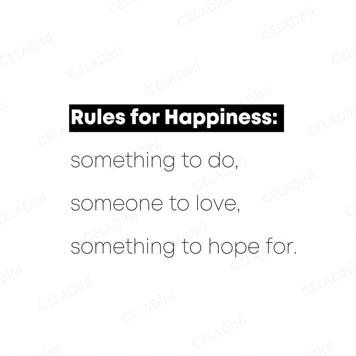 Rules For Happiness Help Yazılı Kırlent Kumaşı