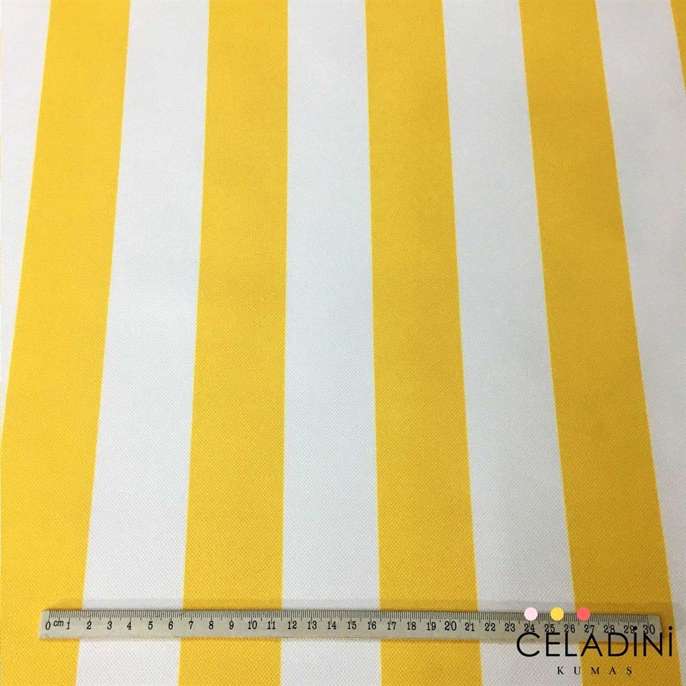 Sarı Beyaz 5x5 cm Kalın Çizgili Kumaş