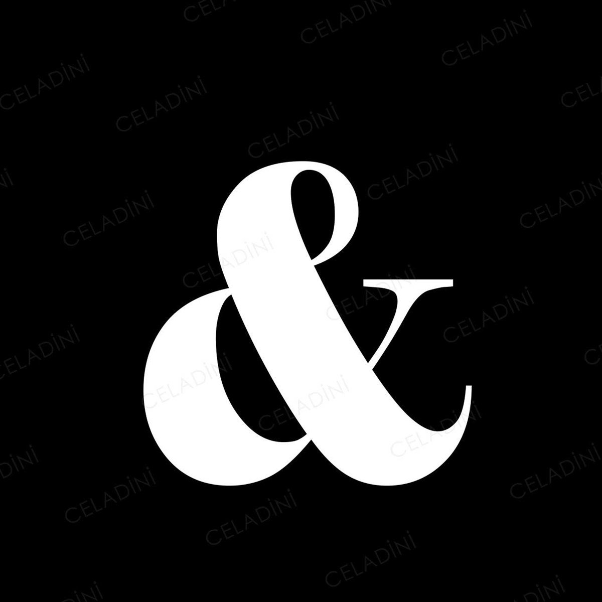 Siyah Beyaz Ampersand (Ve İşareti) Kırlent Kumaşı