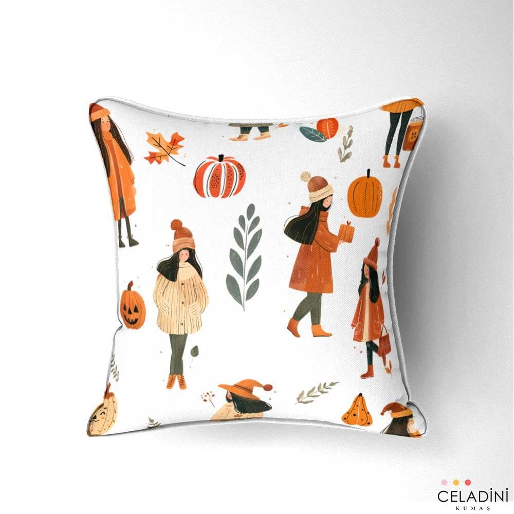 Sonbahar Boho Kadınlar Desenli Kumaş
